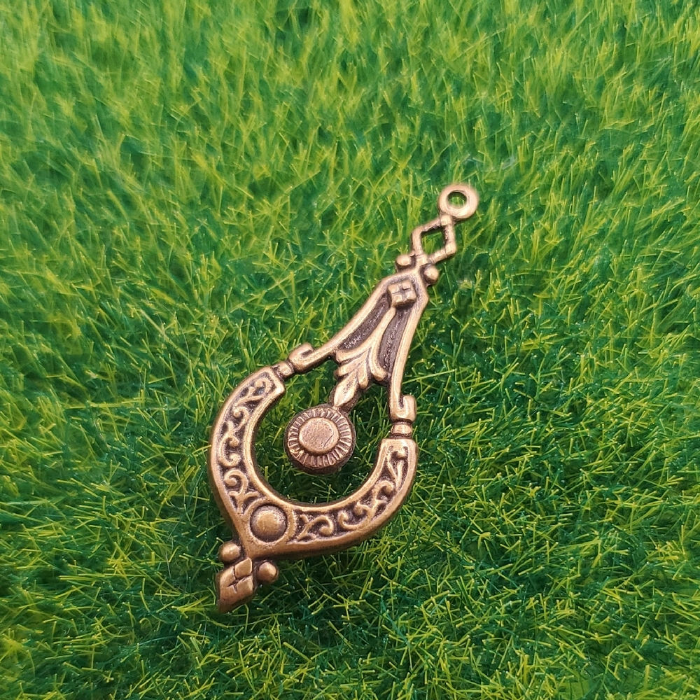 Victorian Ornate Brass Drop Pendant P337